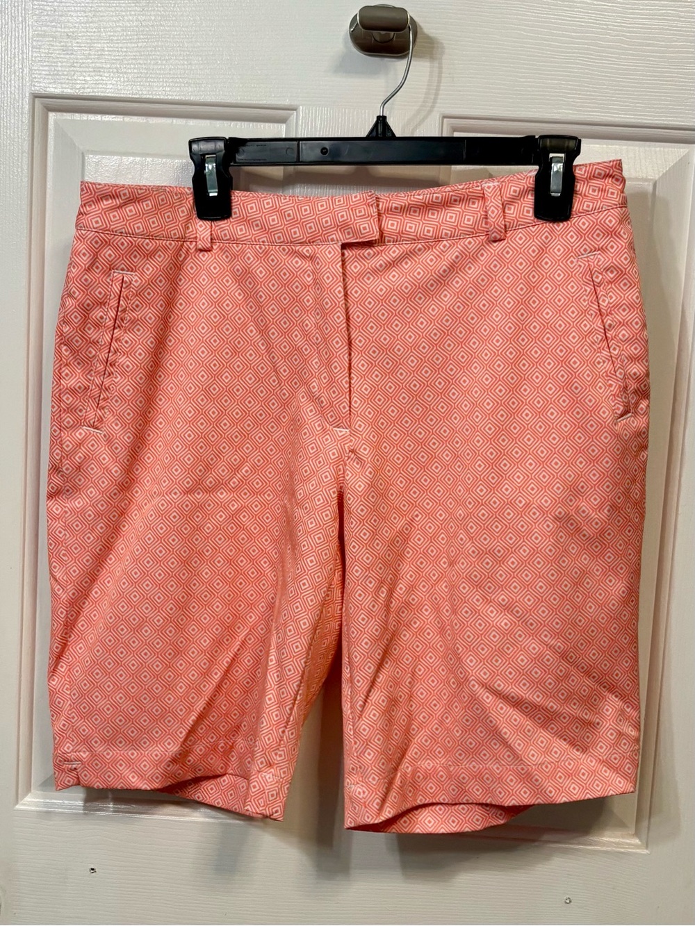 Lady Hagen Coral Diamond-Print Bermuda Shorts